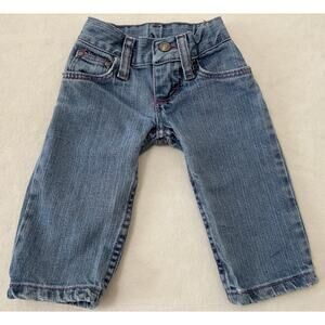 Wrangler Western Cowgirl Jeans Infant 3-6 Months Adjustable Waist Baby Girl Deni